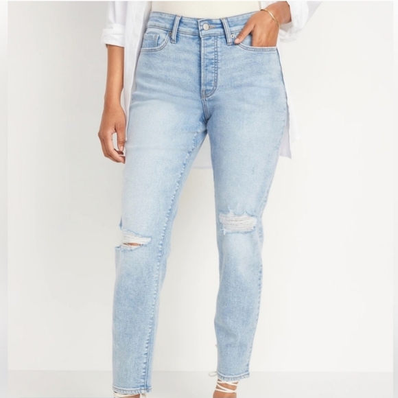 Womens High Waisted Button Fly OG Straight Jeans - Picture 10 of 10